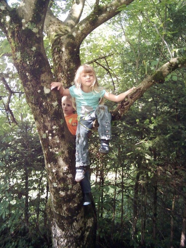 Tamara und Paul auf Baum