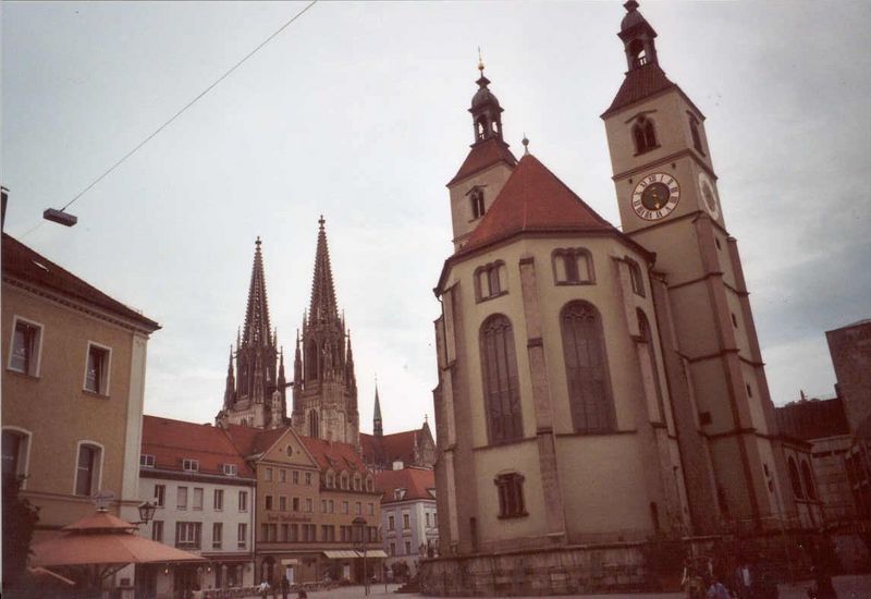 Regensburg, Neupfarrkirche und Domt&uuml;rme